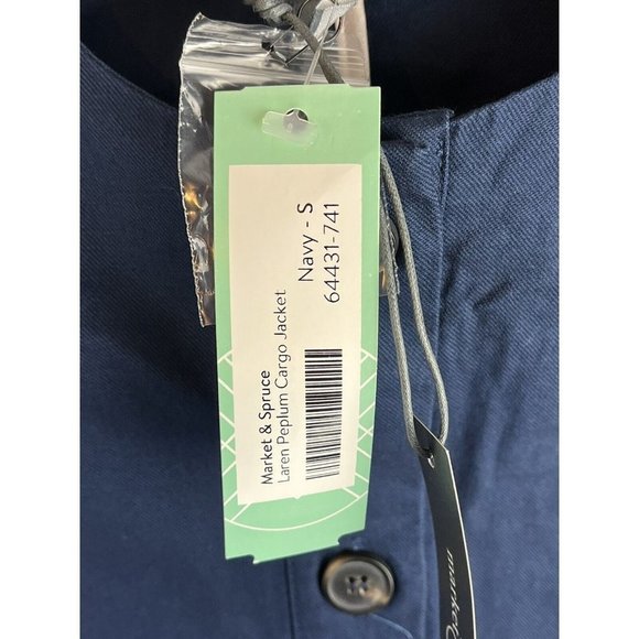 Market and Spruce‎ Laren Peplum Cargo Jacket Navy Size Small NWT stitch fix - Picture 4 of 10